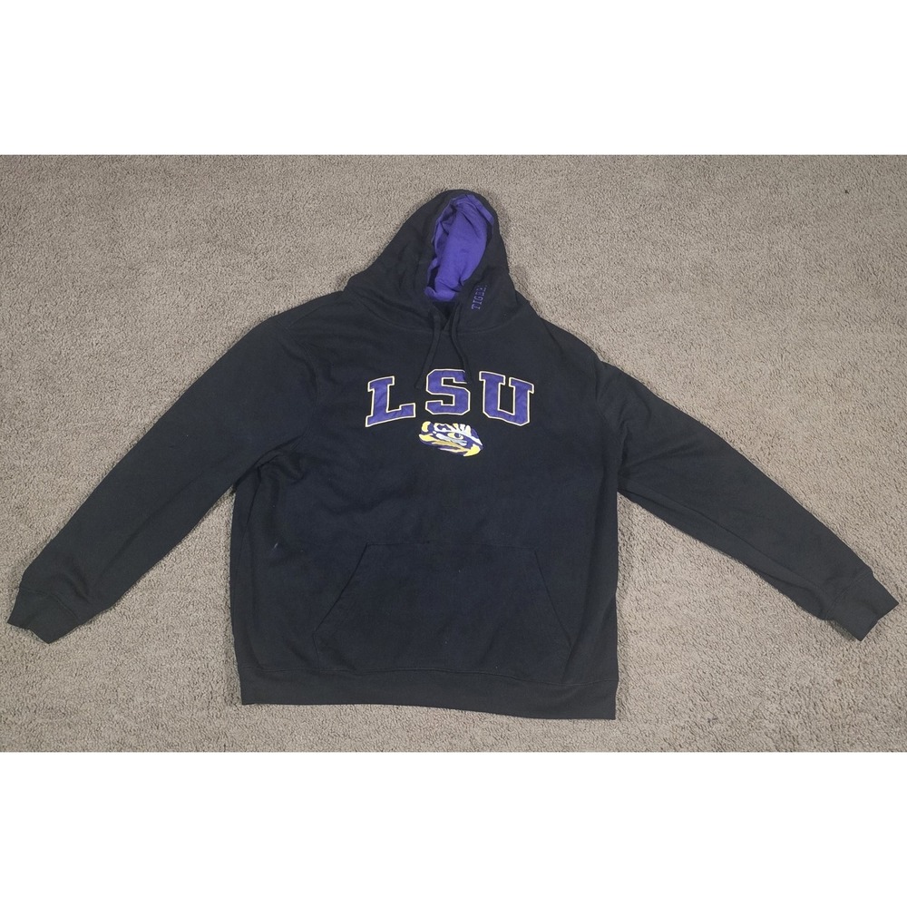 LSU Tigers Colosseum Hoodie Mens 3XL Black Purple Embroidered Geaux Tigers